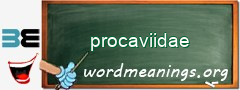 WordMeaning blackboard for procaviidae